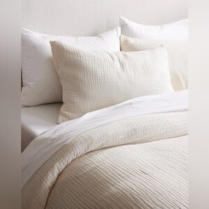 NWT QUINCE Organic Airy Gauze Duvet Cover Set King/Cal King - Undyed ☁️